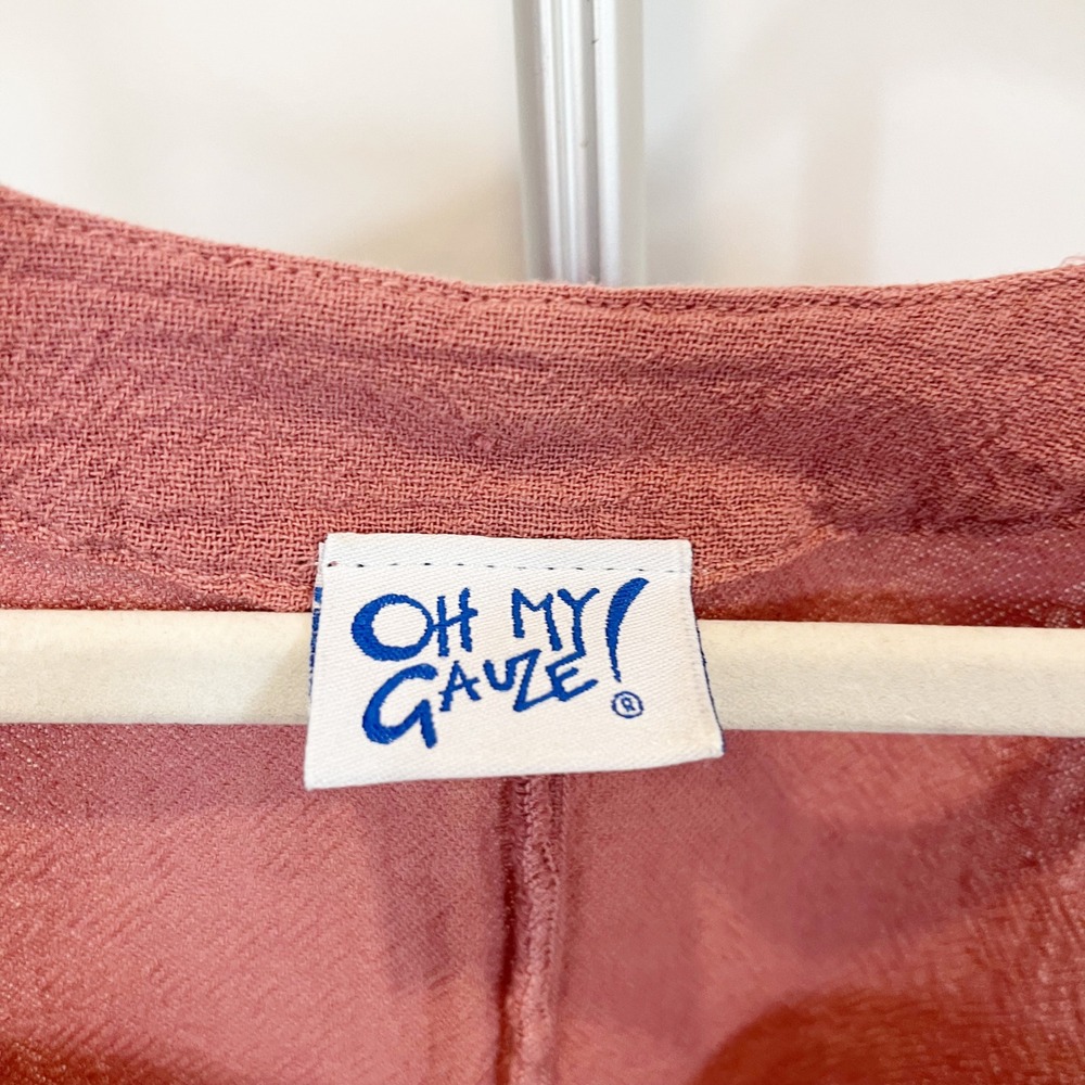Oh My Gauze! Dusty Rose Short Sleeve Gauze Blouse - Picture 3 of 7